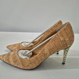 J. Renee Maressa Natural Gold Fleck Cork w 3" Heel S7.5M